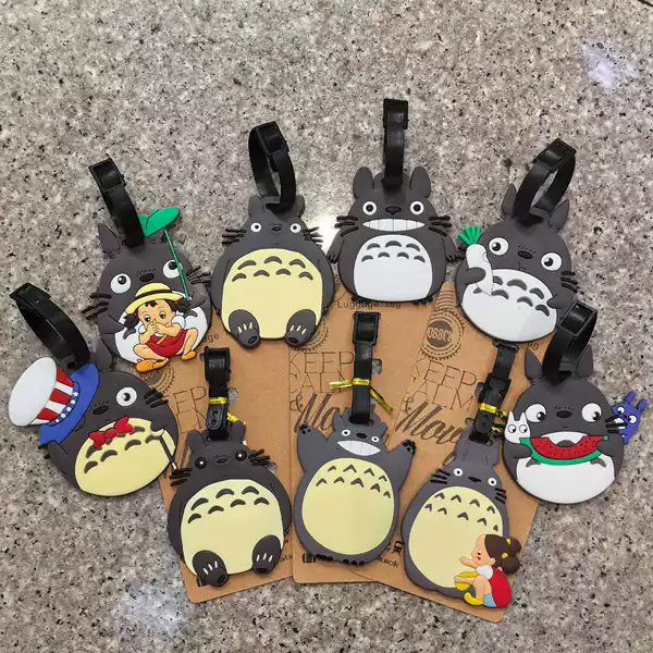 Hayao Miyazaki Totoro Luggage Tag Spirited Away Black Coal Travel Boarding Pass Luggage Identification Pendant Cartoon Cute