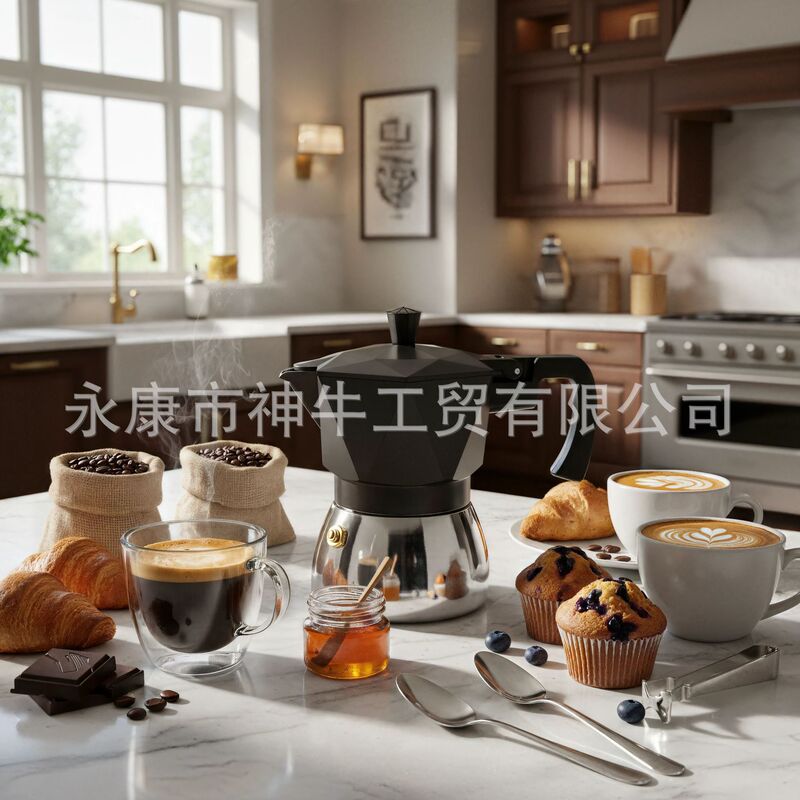 Unique Double-Valve Diamond Lattice Pattern Moka Pot Stainless Steel for Outdoor and Home Use Italian-Style Light Coffee Maker