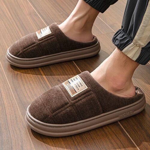 Warm winter slippers cute indoor home home autumn winter couple home thick bottom lined anti-slip plush new home use