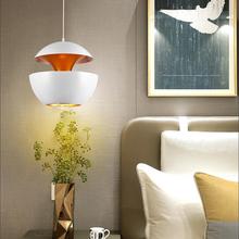 跨境餐廳燈 現代簡約吊燈創意卧室床頭燈鐵藝造型單頭蘋果led燈具