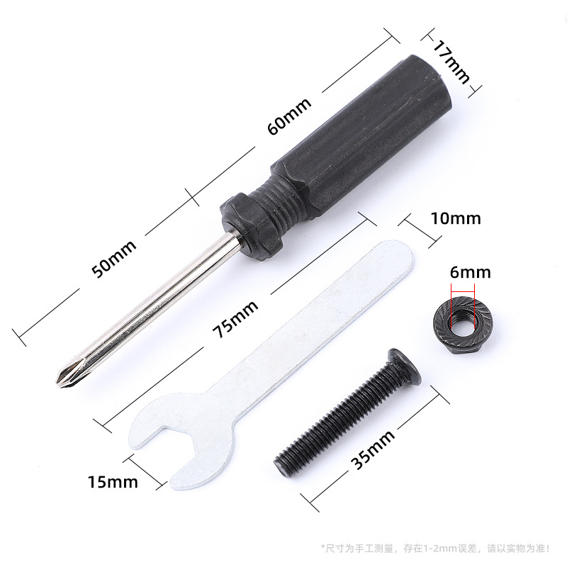 Kit de accesorios de hardware cepillo de desherbación accesorios de cepillo de techo al por mayor llave destornillador M6 conjunto de tuercas de tornillo