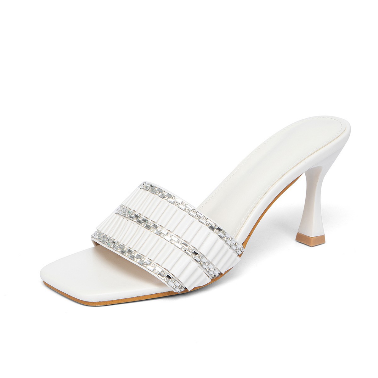 Sandali con strass da donna, eleganti mules con tacco_voghion.com