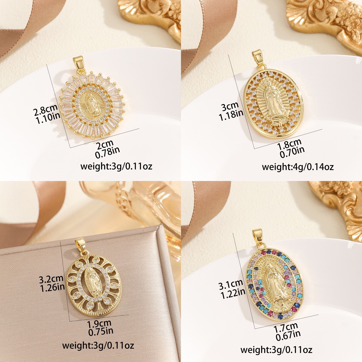 Europa y los Estados Unidos de moda transfronteriza para el Medio Oriente accesorios colgante collar de piedra de bronce colgante de la Virgen María