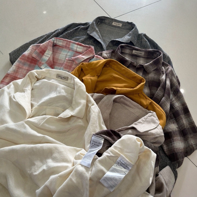 Sm2オリジナルの新しい研磨材の格子の純色の長袖のゆったりしたシャツのバスト134センチの服の長さは78センチです。|undefined