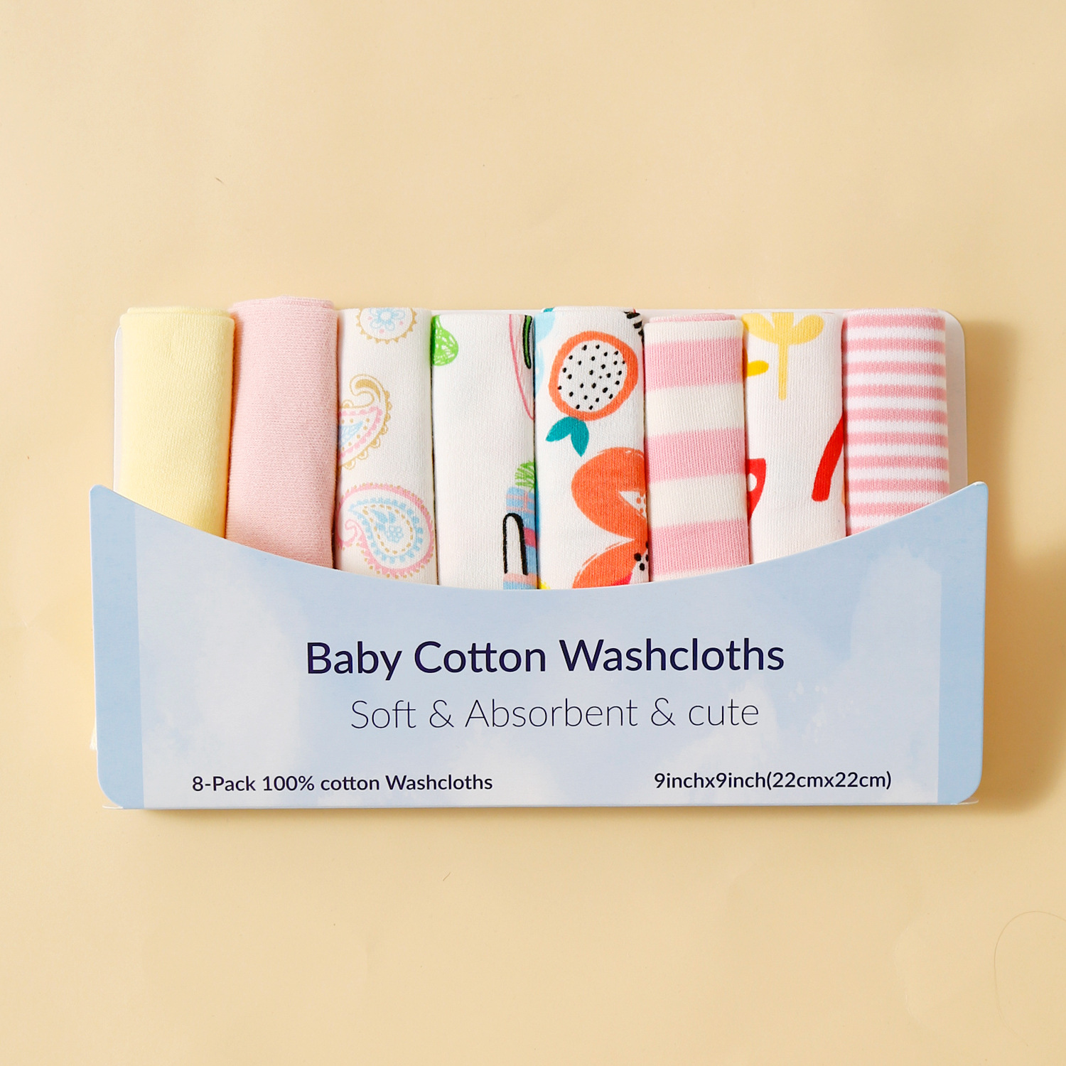 momscare婴儿小方巾/喂奶巾口水巾均码8件装棉布固定花色详情18