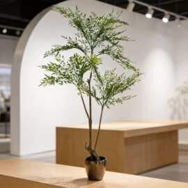 跨境室内装饰仿真花南天竹假树绿植盆栽北欧简约盆景风格仿真树