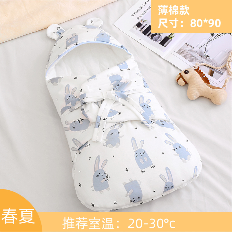 [얇은 면 스타일] 리틀 블루 래빗 80*90 (0-8개월)