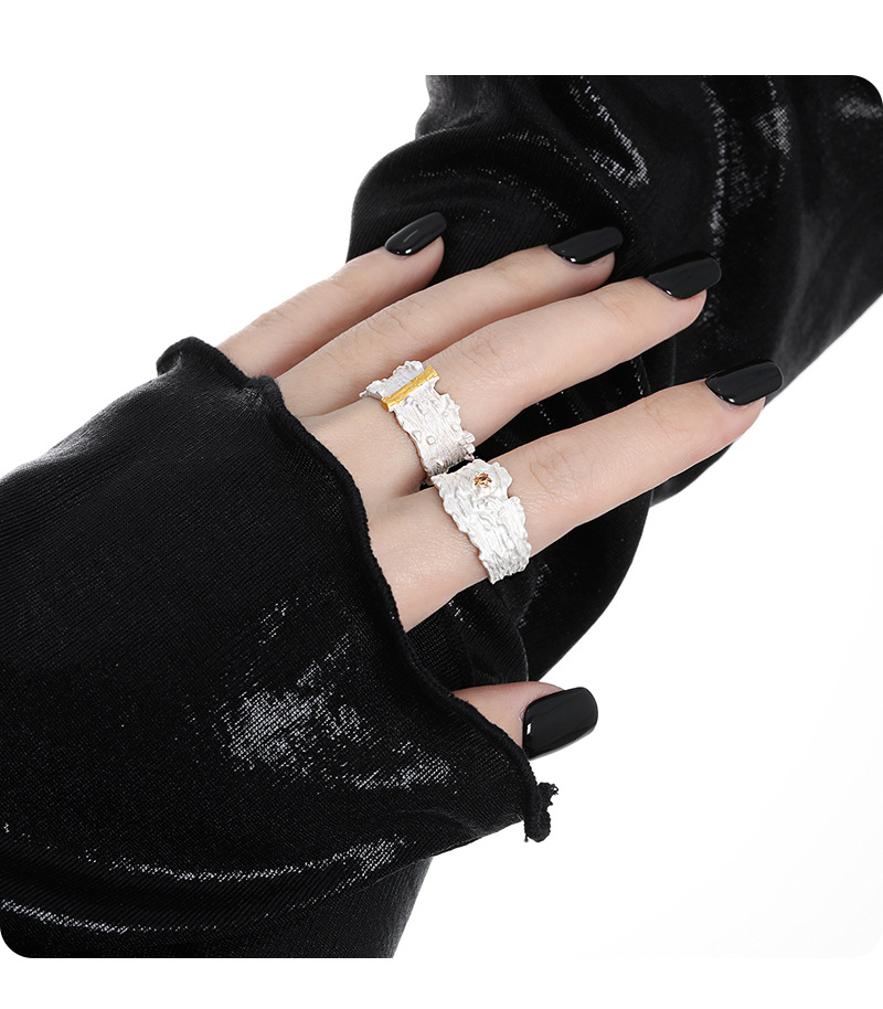 Sterling Silver Gold Plated Simple Style Classic Style Irregular Plating Solid Color Rings display picture 1