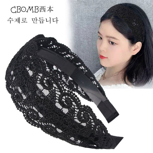 Lace Headband Korean Hair Accessory Wide Edge Toothed Hair Clip Netizen Hairpin Cover Gray Hair Show Youth Hair Band Hair Clip
