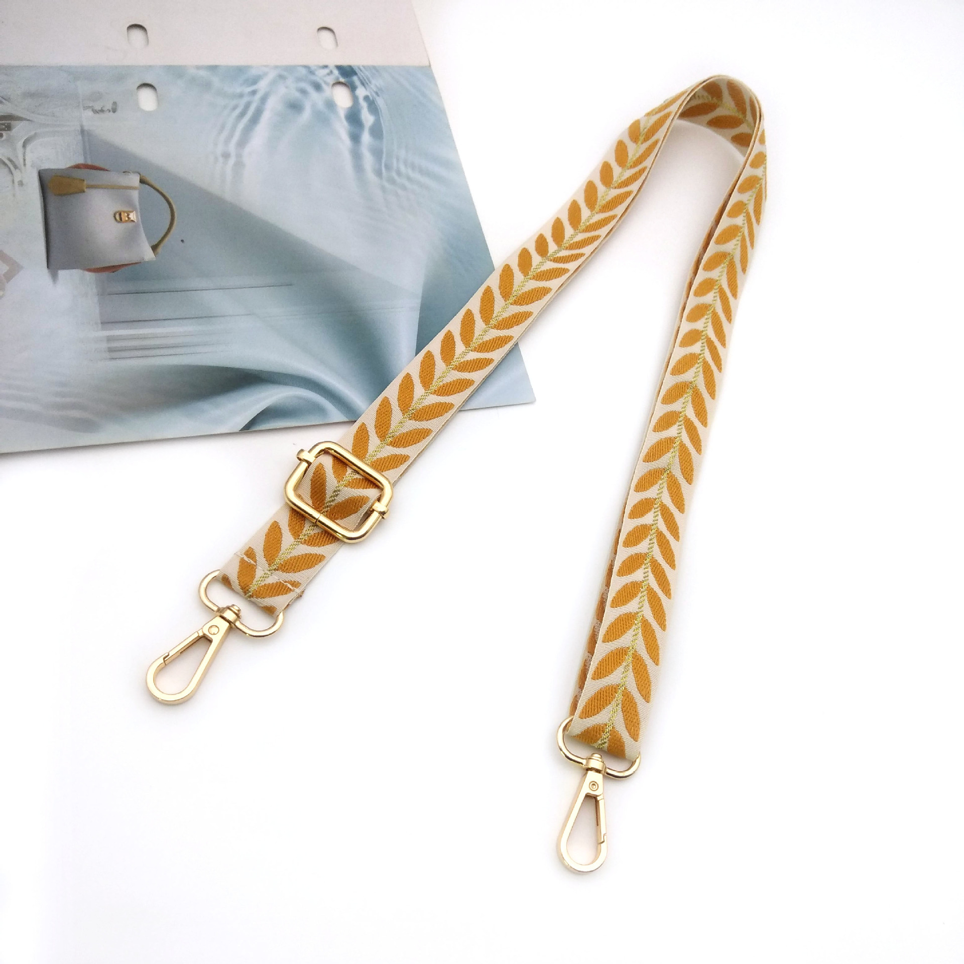 37g Weight Bag Strap Bag Accessories Type 1 Piece Quantity Holiday, Daily Occasion Polyester Material Leaf Pattern Casual Style 1 Piece Polyester Leaf Bag Strap 4