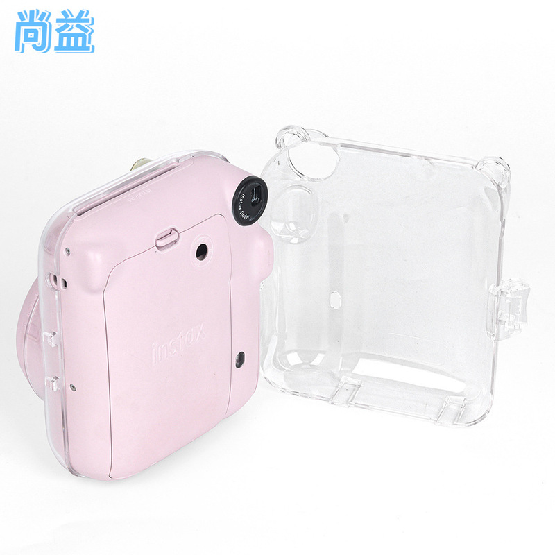 适用拍立得instax mini12透明水晶壳 耐用防刮防摔收纳壳保护无绳|undefined
