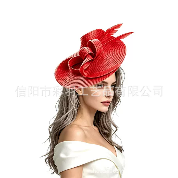 Best-selling European and American top hats, handmade headwear, feather headpieces, hair accessories, suitable for horse racing festivals, banquets, and party outfits