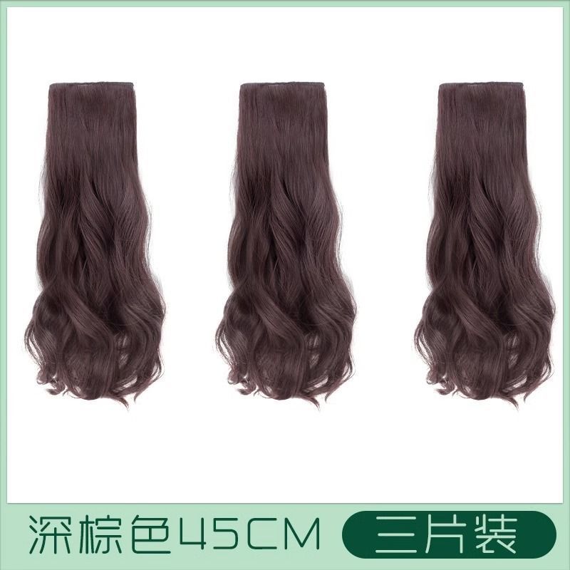 Peruca de tres piezas para mujer cabello largo rizado flojo natural aumento de cabello imitación de cabello humano invisible sin marcas extensión de cabello de onda grande