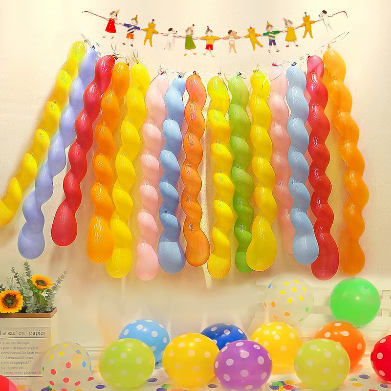 Factory 1.8g spiral balloon wedding supplies festival 25cm birthday party decoration balloon spiral balloon