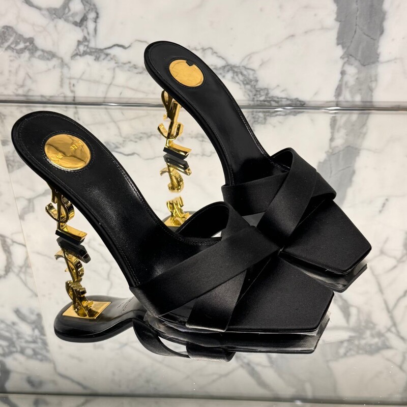 Correct version 26 new model cross-strap metal letter open-toe sandals sexy stiletto backless French high heels Correct version 26 new model cross-strap metal letter open-toe sandals sexy stiletto backless French high heels