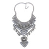 Retro silver metal necklace with tassels, European style, punk style, wholesale