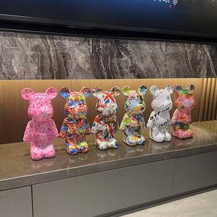2025 New Violent Bear Ornaments High-End Accessible Luxury Tv Cabinet Living Room Wine Cabinet Ring New House Layout Recommended by Internet Celebrities