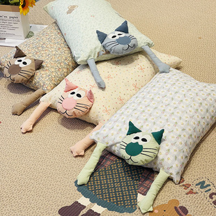 Pure Cotton Buckwheat Pillow Cartoon Cute Household Pillow Core Buckwheat Skin Summer Breathable Student Dormitory Cervical Spine Protection to Help Sleep