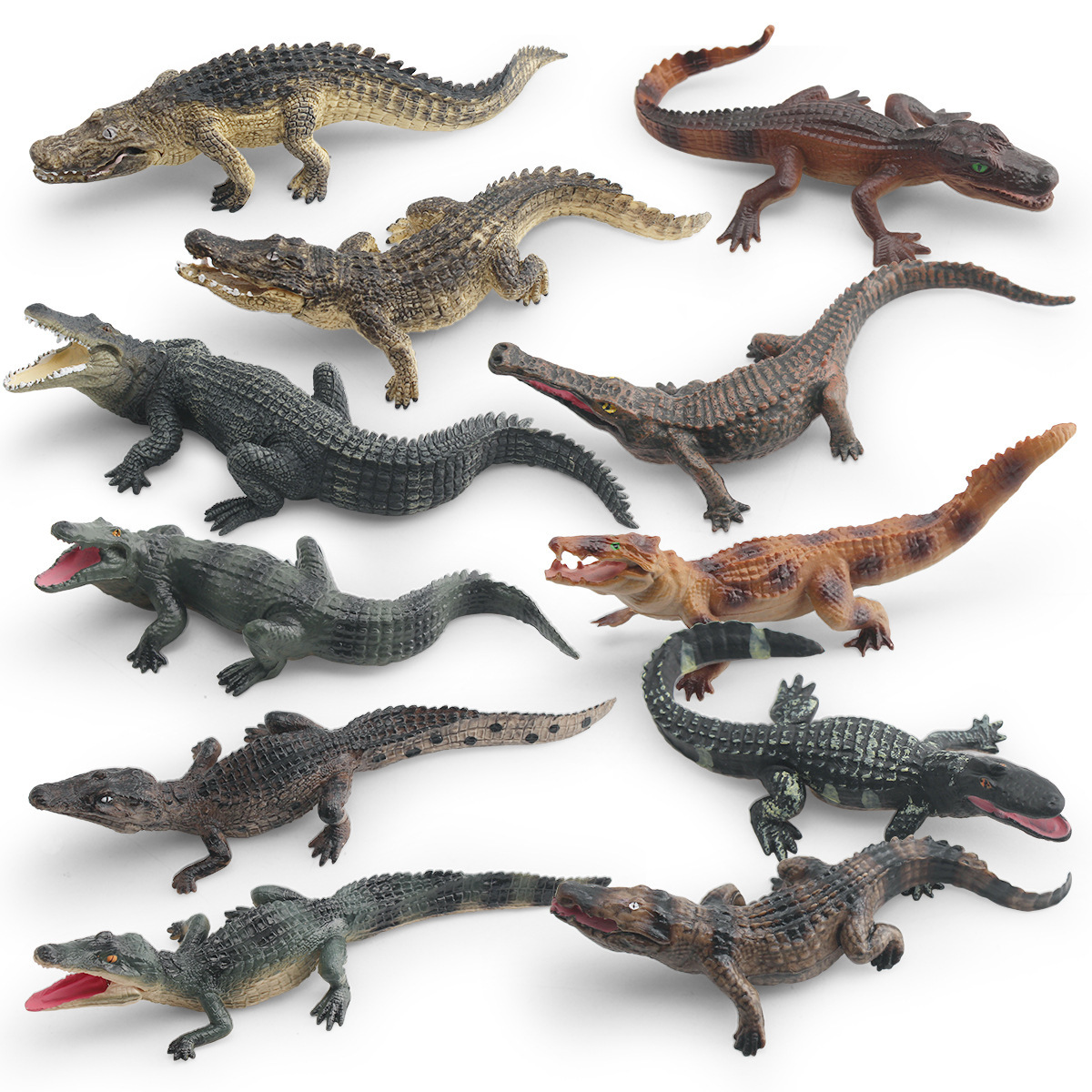 Transfronterizos infantiles simulación anfibio cocodrilo modelo cocodrilo imperador cocodrilo Yangtze mandíbula móvil estático juguete de decoración