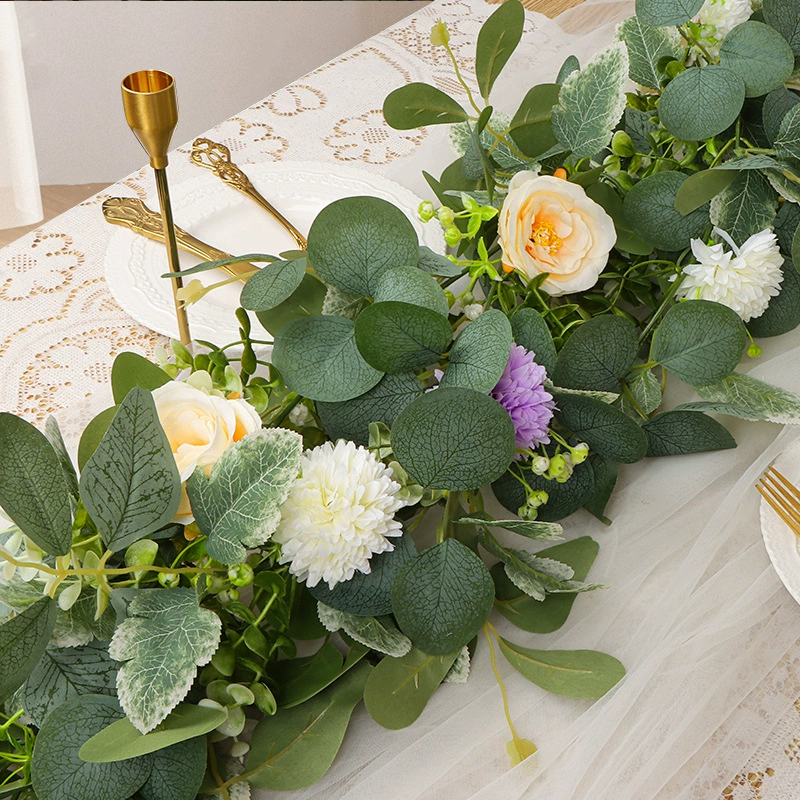 Cross-border simulated eucalyptus flower vine decorative vine butterfly leaves home wedding decoration simulation eucalyptus flower vine