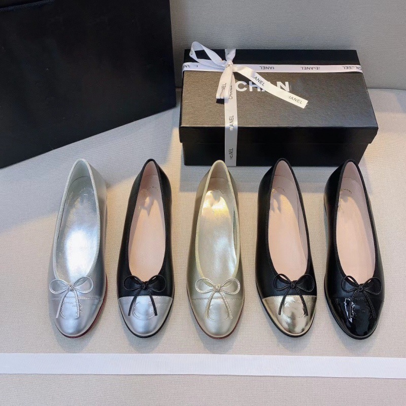 Fragrant Style Flat Round-toe Bow Ballet Shoes Women's 2024 New Soft Bottom Shallow Mouth One-step Color-matching Shoes