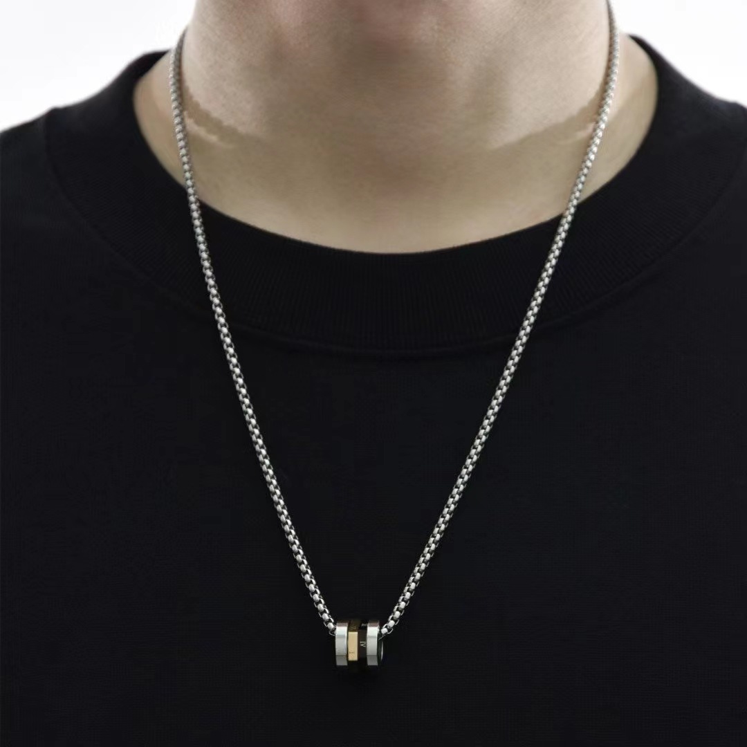 Fashion Number Titanium Steel Plating Pendant Necklace_colorza_6