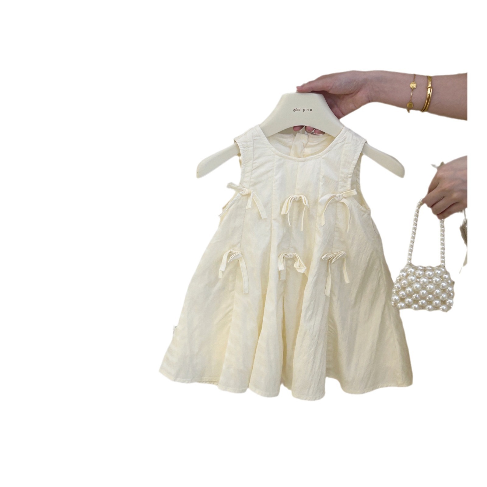 Falda de chaleco de siete niñas con limón salado verano 2025 nuevo vestido de princesa para niños falda de estilo occidental para bebés vestido dulce