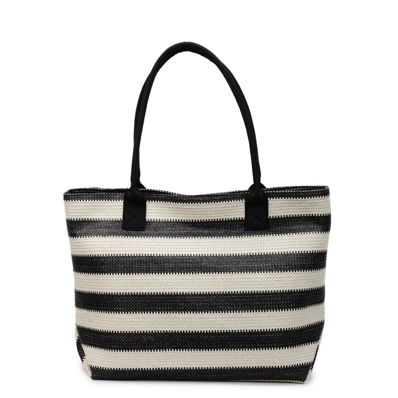 Woven capacious straw shoulder bag for leisure one shoulder