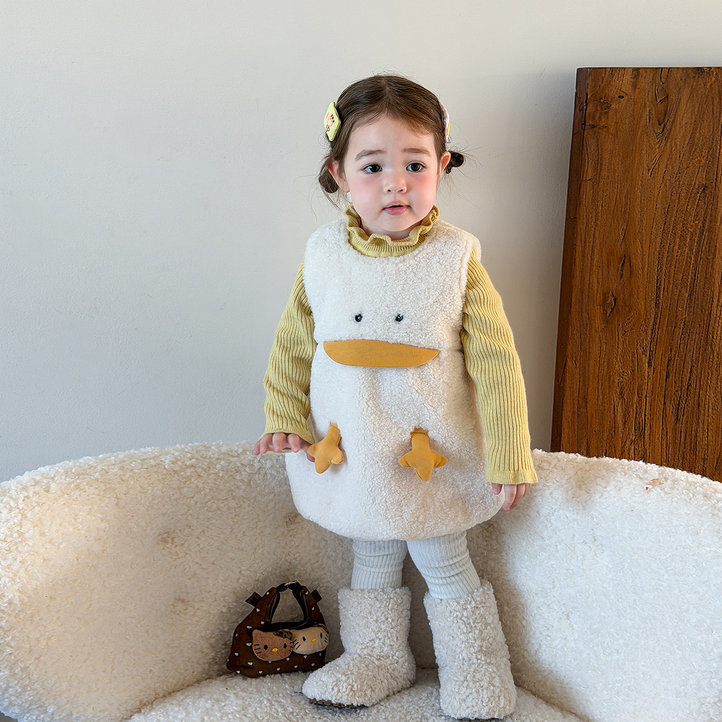 蔗梨童装女童连衣裙加绒冬装2025新款儿童背心裙公主裙女宝宝裙子