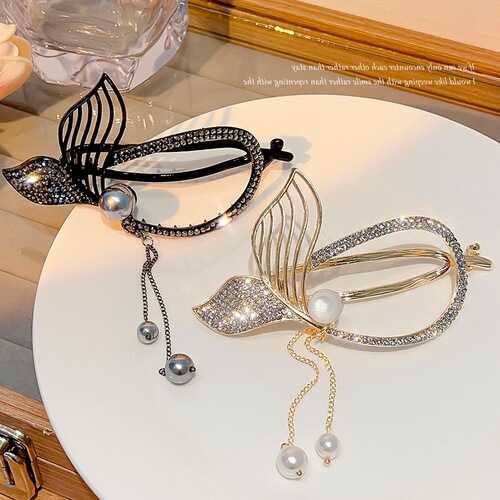 New fishtail twist hairpin hairpin on the back of the head high-end tassel headwear female grabber ancient style mother hairpin