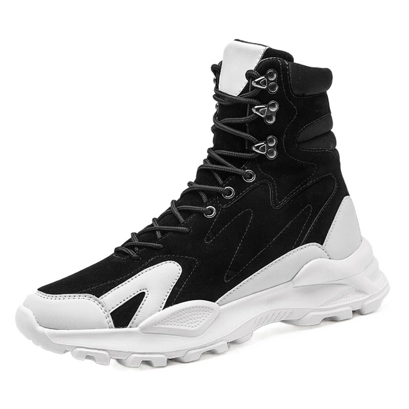 Ботинки Martin, Мужская Зимняя мужская обувь, высокая рабочая одежда, модная обувь, мужская длинная флисовая подкладка, обувь с хлопковой подкладкой, водонепроницаемые сетчатые красные мотоциклетные кожаные ботинки