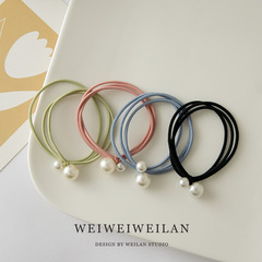 ins simple size pearl hair rope cute high elastic hair tie forest headband Korean style small fresh headwear