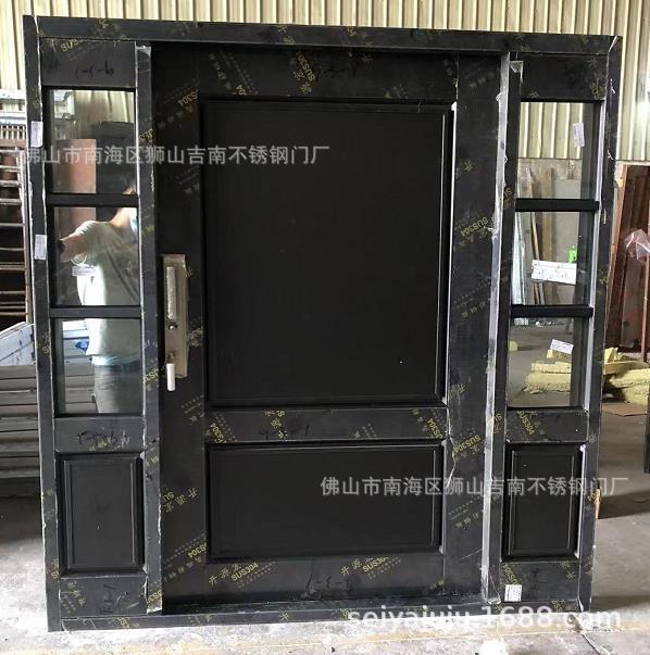 Foshan Jinnan Stainless Steel Door Factory Manufactures 304 Stainless Steel Sand Gray Black Titanium Doors