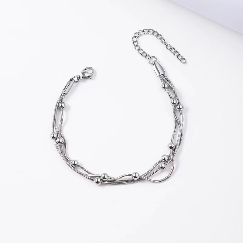 다층 라운드 비드 팔찌