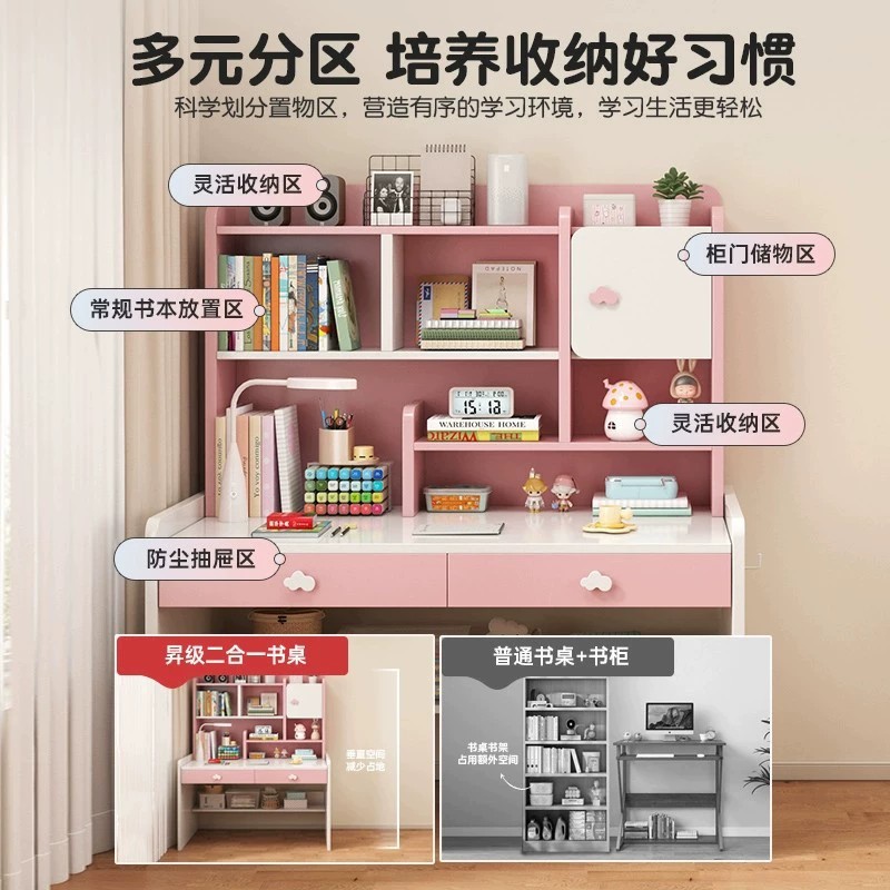 Mesa de escritorio, estante de escritorio, estante de escritorio, estante de escritorio, dormitorio, escritorio de computadora de madera sólida.
