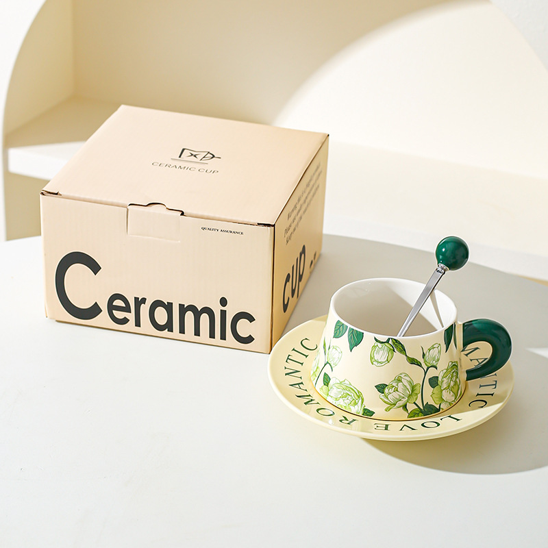 Inswind moda cerámica tazas de café plato tazas de oficina regalo tazas de agua caseras tazas de desayuno pareja