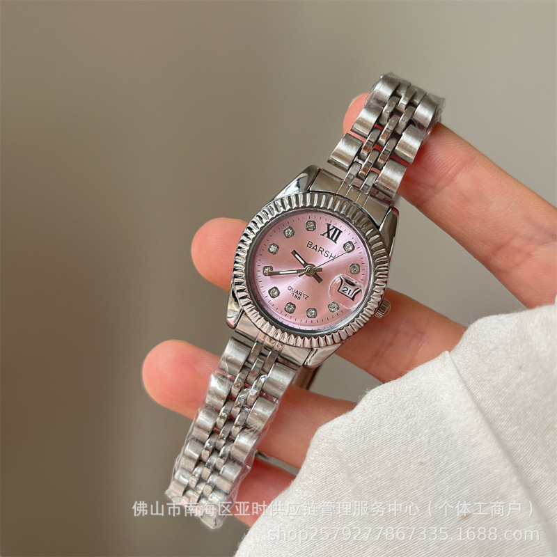 Second-Hand Gold Steel Strap with Calendar and Diamond Watch for Women Japanese Style Casual Exquisite Quartz Watch Cross-Border Hot Sale Wholesale Price