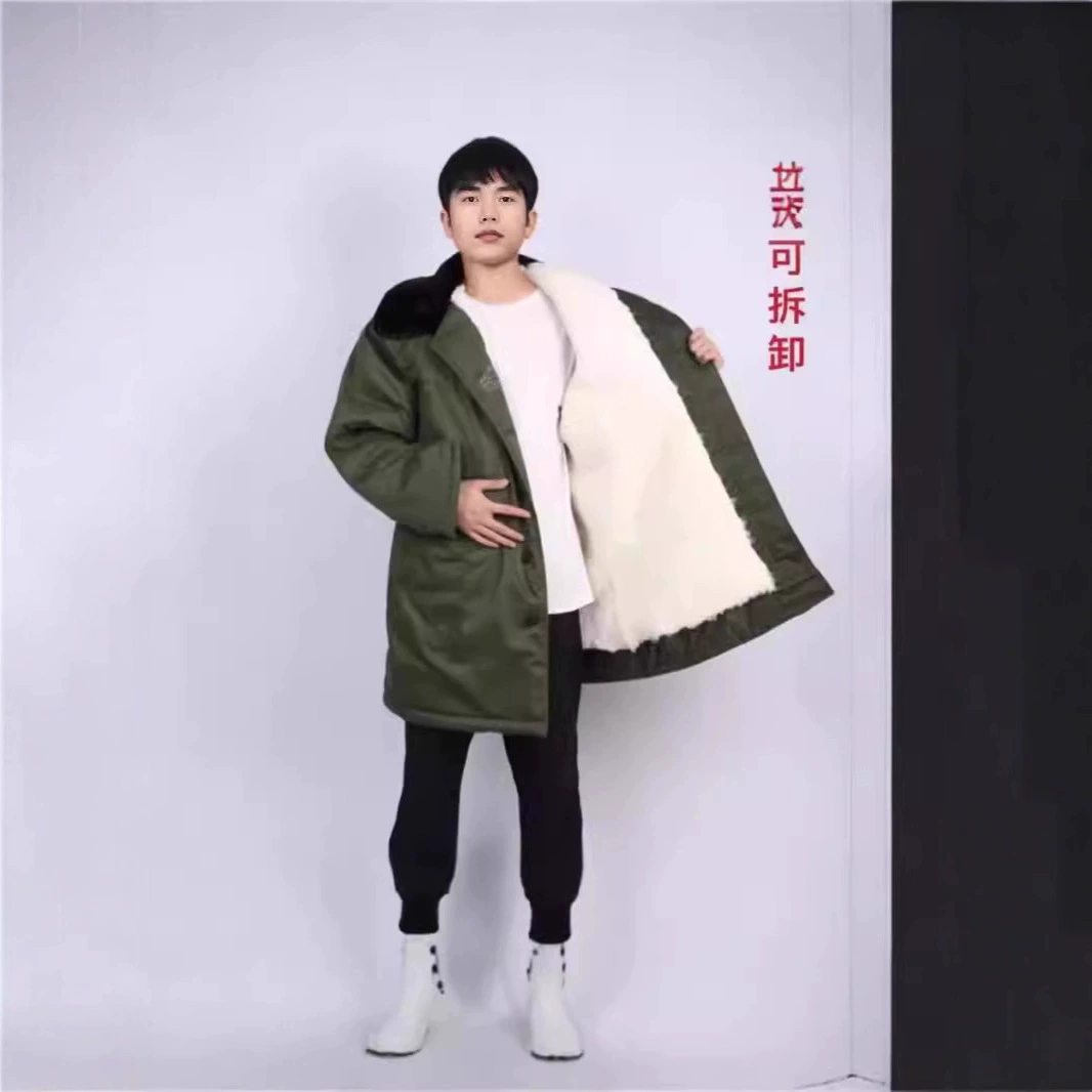 Фабрика оптовая и розничная продажа среднего длинного шерстяного внутреннего вкладыша Съемная холодостойкое пальто