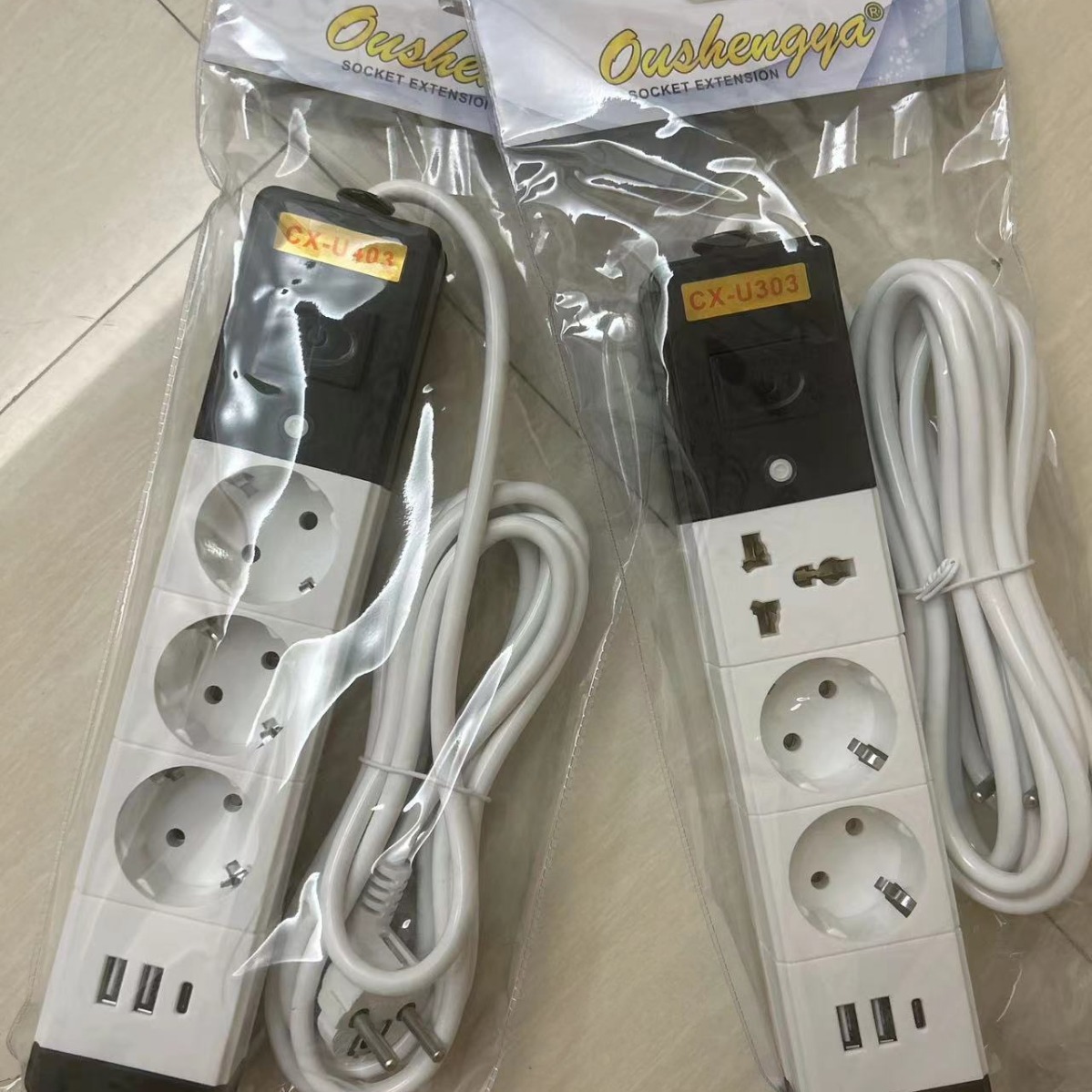 Fábrica directa europea multifuncional enchufe USB + Tipo-C placa de cable de arrastre Rusia Ucrania al por mayor transfronterizo