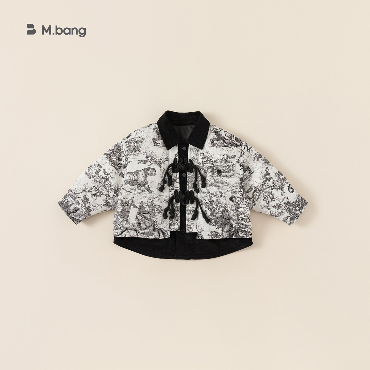 Babycity Children's Chinese Style Ink Painting Down Jackety Winter Boys'Down Jacket White Duck Down DY83182