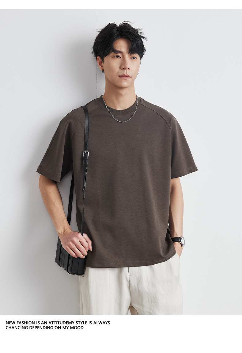 Áo thun nam cổ tròn tay ngắn chất liệu cotton thoáng mát — Màu xám đậm chi tiết 27