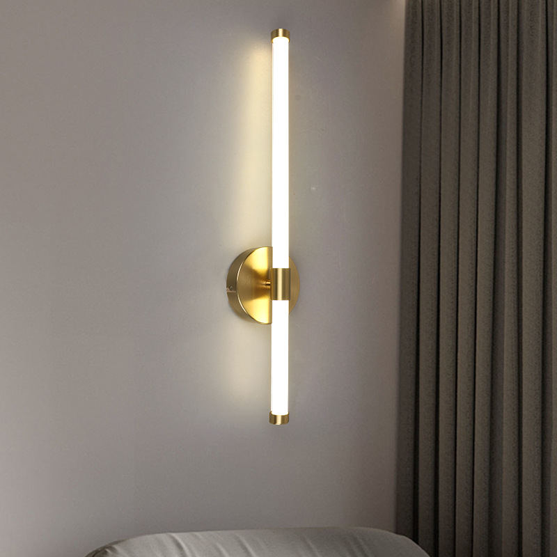Lámpara de pared de línea moderna minimalista estilo europeo y americano sala de estar pared de fondo dormitorio lámpara de cabezal de cama pasillo lámpara 1 pieza
