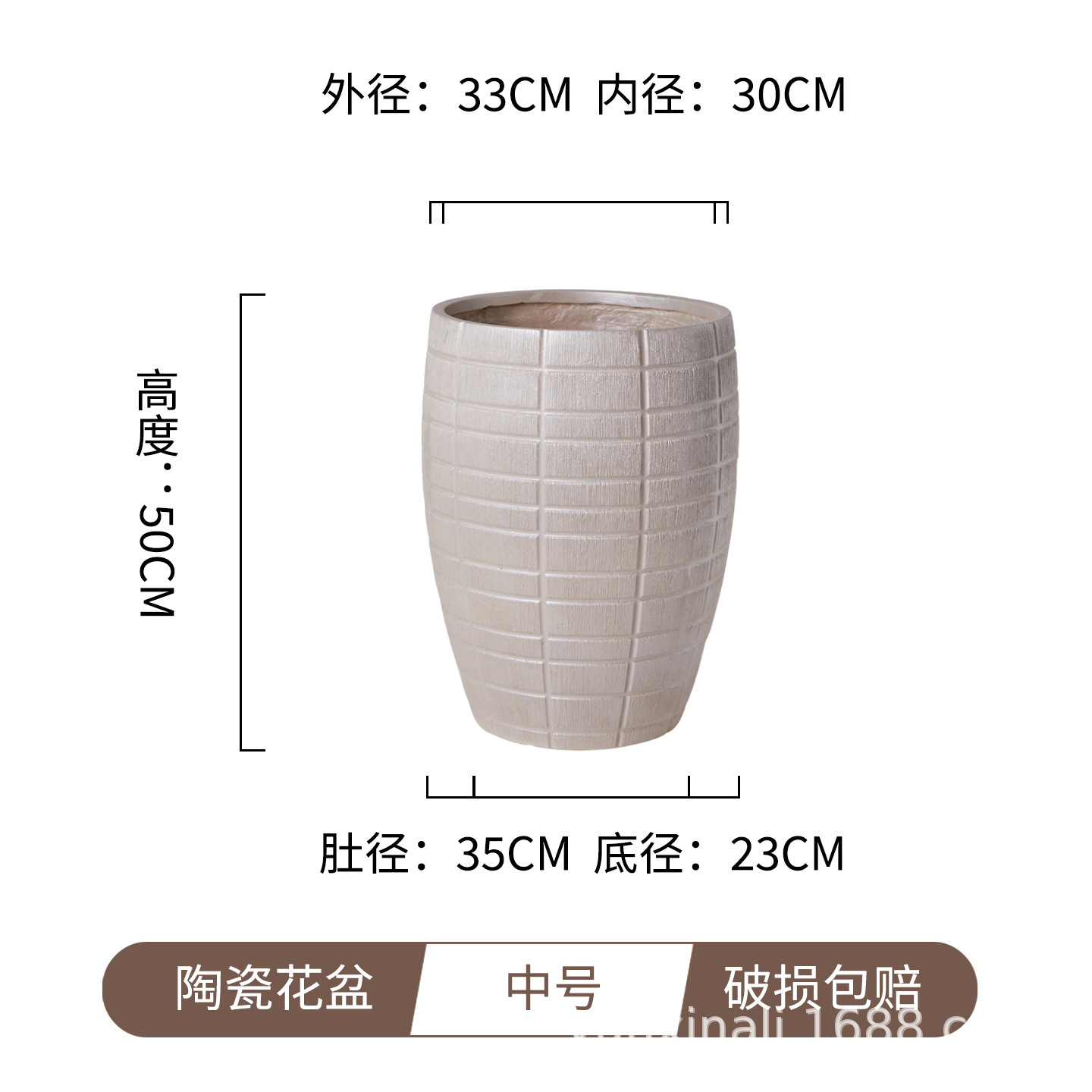 Nuevo estilo nórdico de alta sensación de magnesio de barro creativo en relieve de alta profundidad maceta interior centro comercial helechos verdes maceta especial