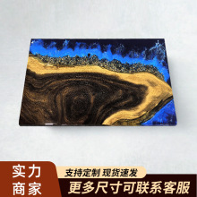 源头工厂轻奢蓝眼泪款树脂大板桌老板桌办公桌家用商用通板