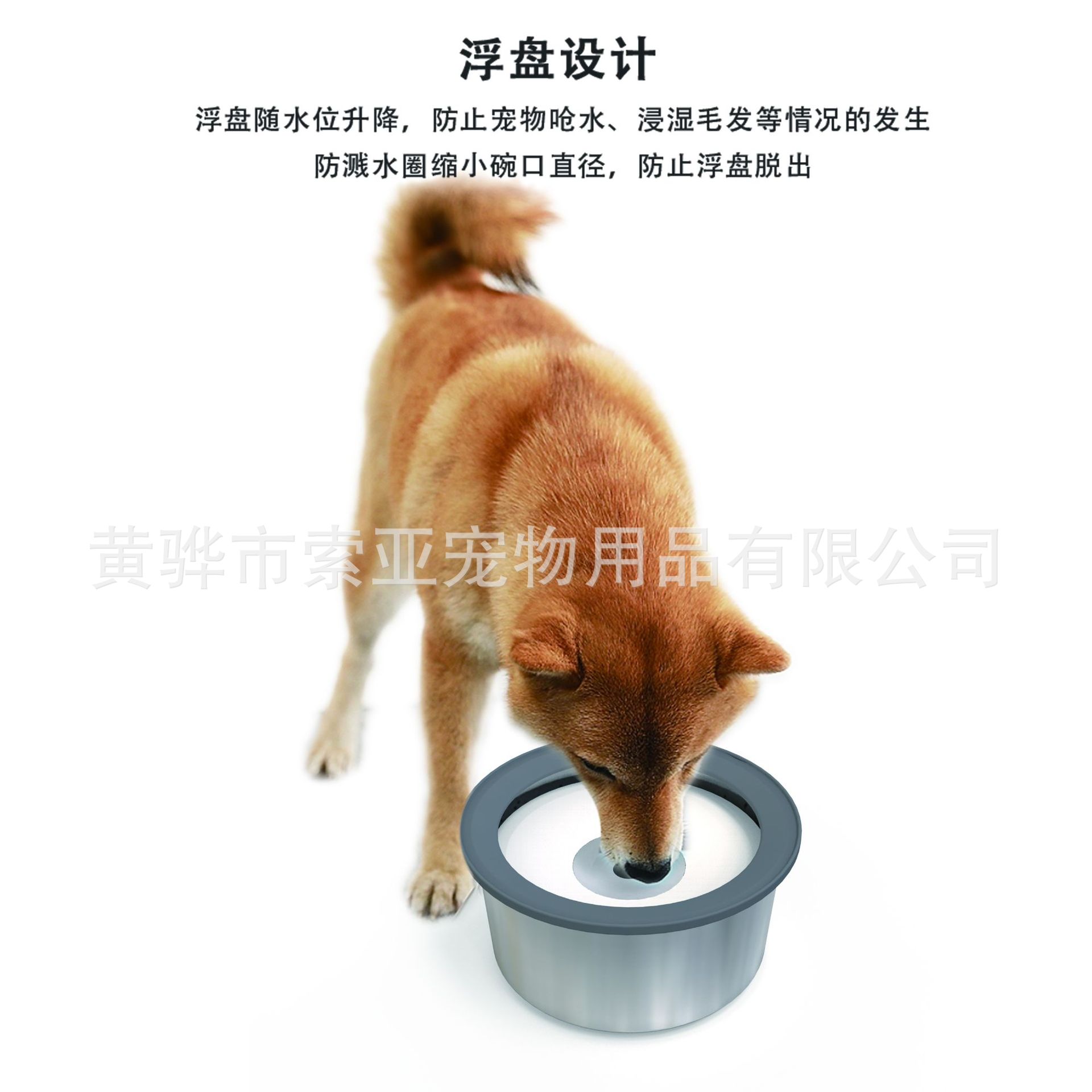 Tazón de agua flotante para mascotas, boca no húmeda, dispensador de agua suspendido, dispensador de agua de acero inoxidable de gran capacidad para perros y gatos a prueba de salpicaduras y volcado