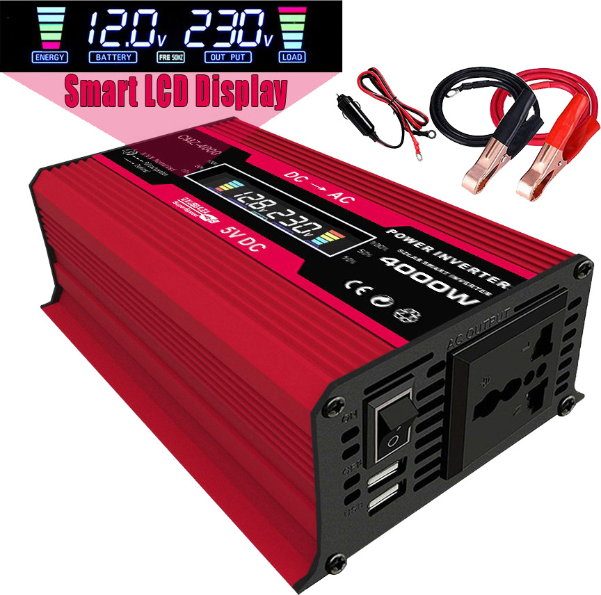 实力工厂跨境智能数显逆变器 DC12V转AC220V/110V power inverter