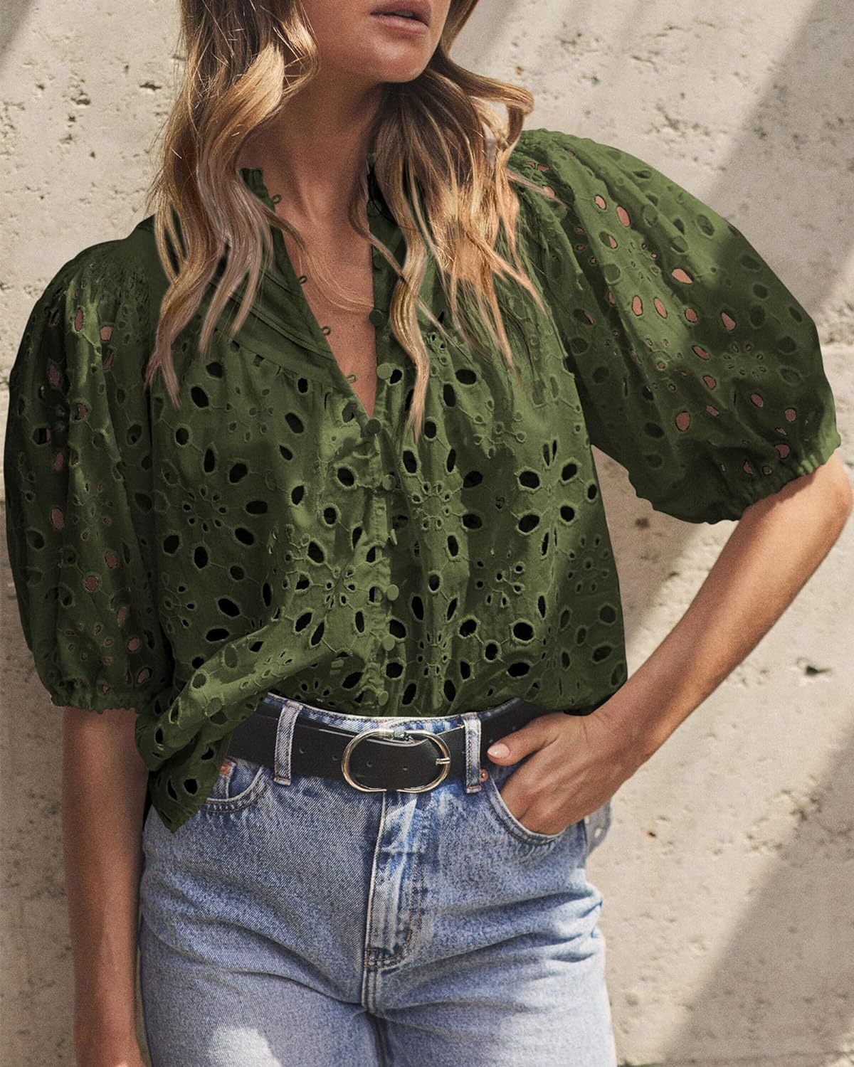 210g Weight Half Sleeve Sleeve Length Puff Sleeve Sleeve Type Polyester Fabric Type Regular Top Length T-shirt Tops Type Holiday, Daily Occasion Standing Collar Neckline Loose Fit Type Solid Color Pattern Summer Season Women's Gender Patchwork Design Vacation Style Wholesale Women's Vacation Solid Color Half Sleeve Patchwork T-Shirts 4