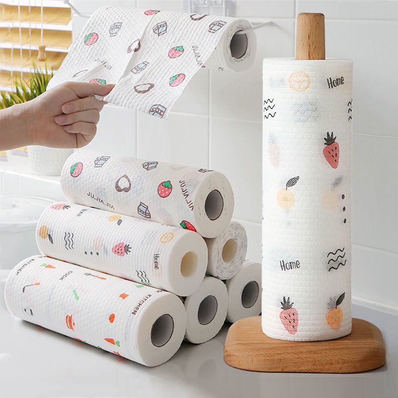 Kitchen lazy rag wet and dry disposable non-woven dish cloth non-stick oil special tissue for household cleaning