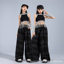 少儿爵士舞服装潮酷时髦女童jazz街舞皮裤表演出服女孩炸街舞蹈夏