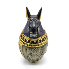 新しいホット販売エジプトペット骨壺樹脂工芸品装飾品家の装飾アヌビス神の装飾品骨壺